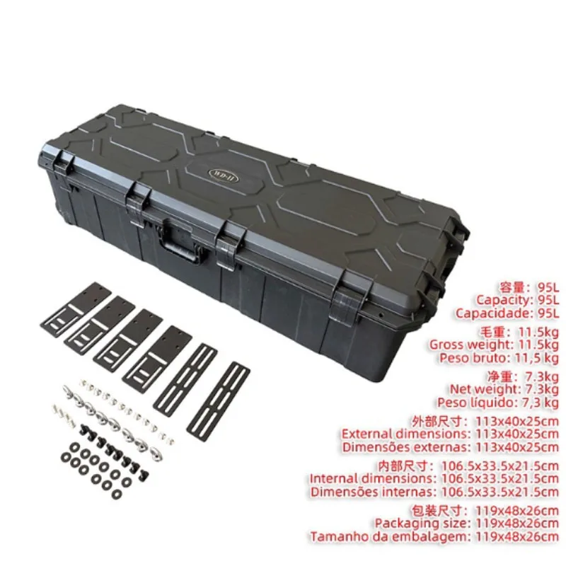 For BYD Shark 6 Luggage Rack Storage Box Car Roof Cargo Carrier Black ABS Durable Exterior Trunk Space Organizer