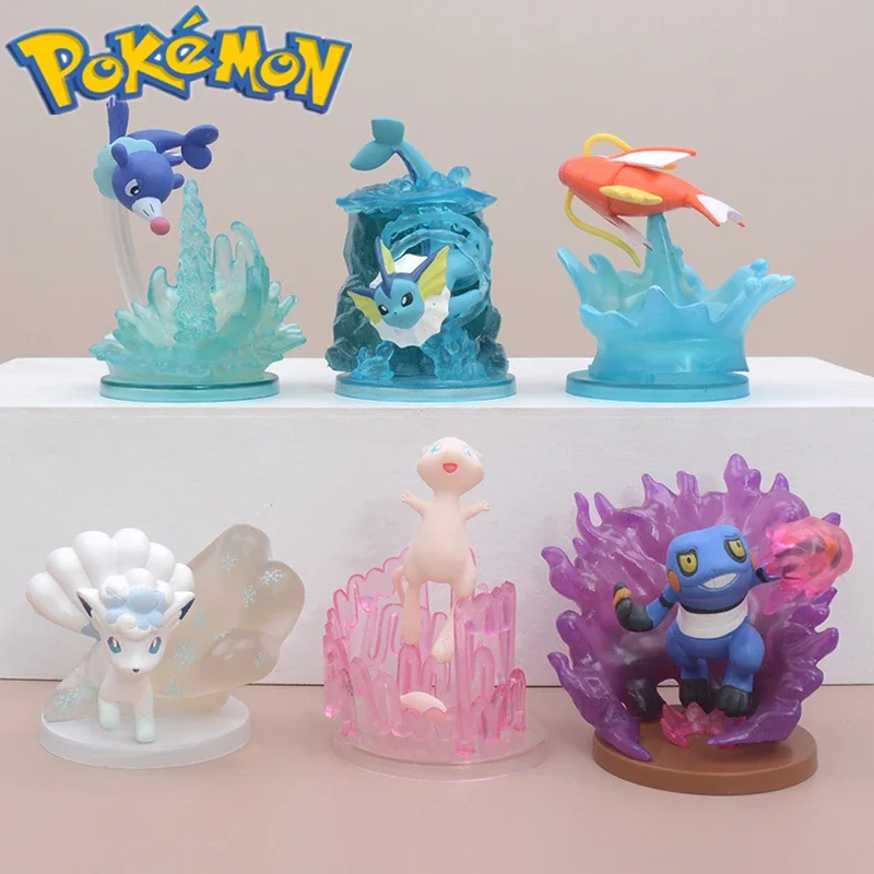 Pokemon model Croagunk Vulpix Magikarp Vaporeon Mew doll 3rd generation skill series hand-made kawaii children's toys