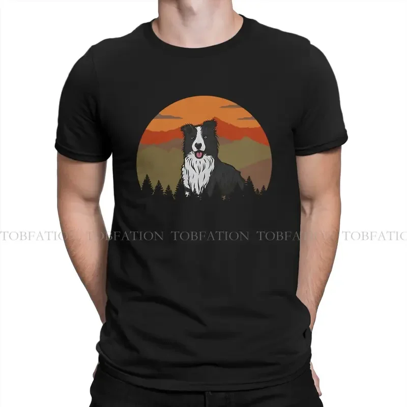 Y2K Collie Dog Crewneck TShirts Vintage Mountains Country Wilderness Border Personalize Homme T Shirt Funny Tops 6XL