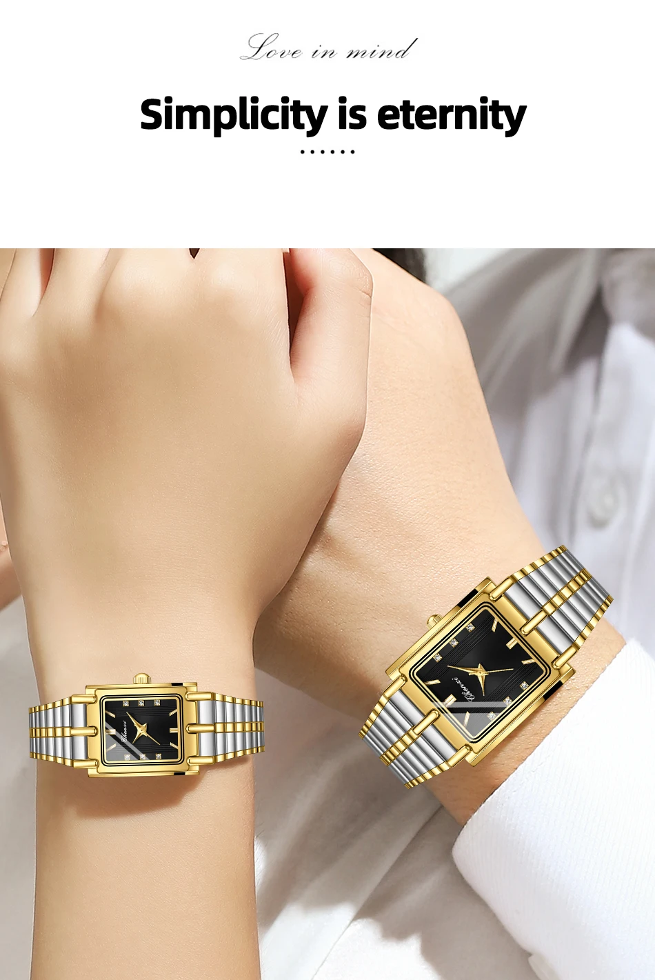 CHENXI 106 New 1pc Fashion Couple Exquisite Rectangle Watch Quartz Top Brand Stainless Steel Male and Female Couple Watch Gift
