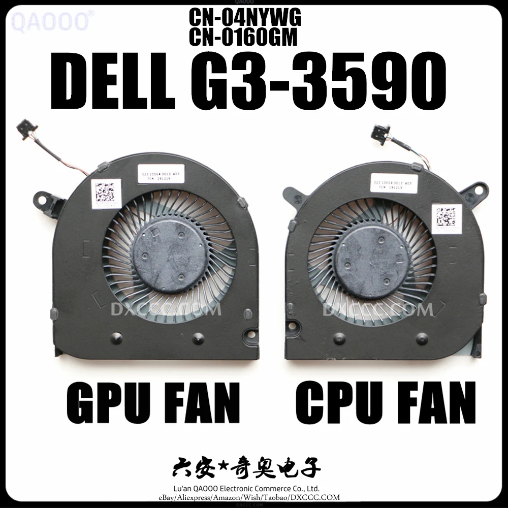 

04NYWG & 0160GM LAPTOP COOLER FAN FOR DELL G3-3590 G5-5500 G5-5505 CPU COOLING FAN GTX1660