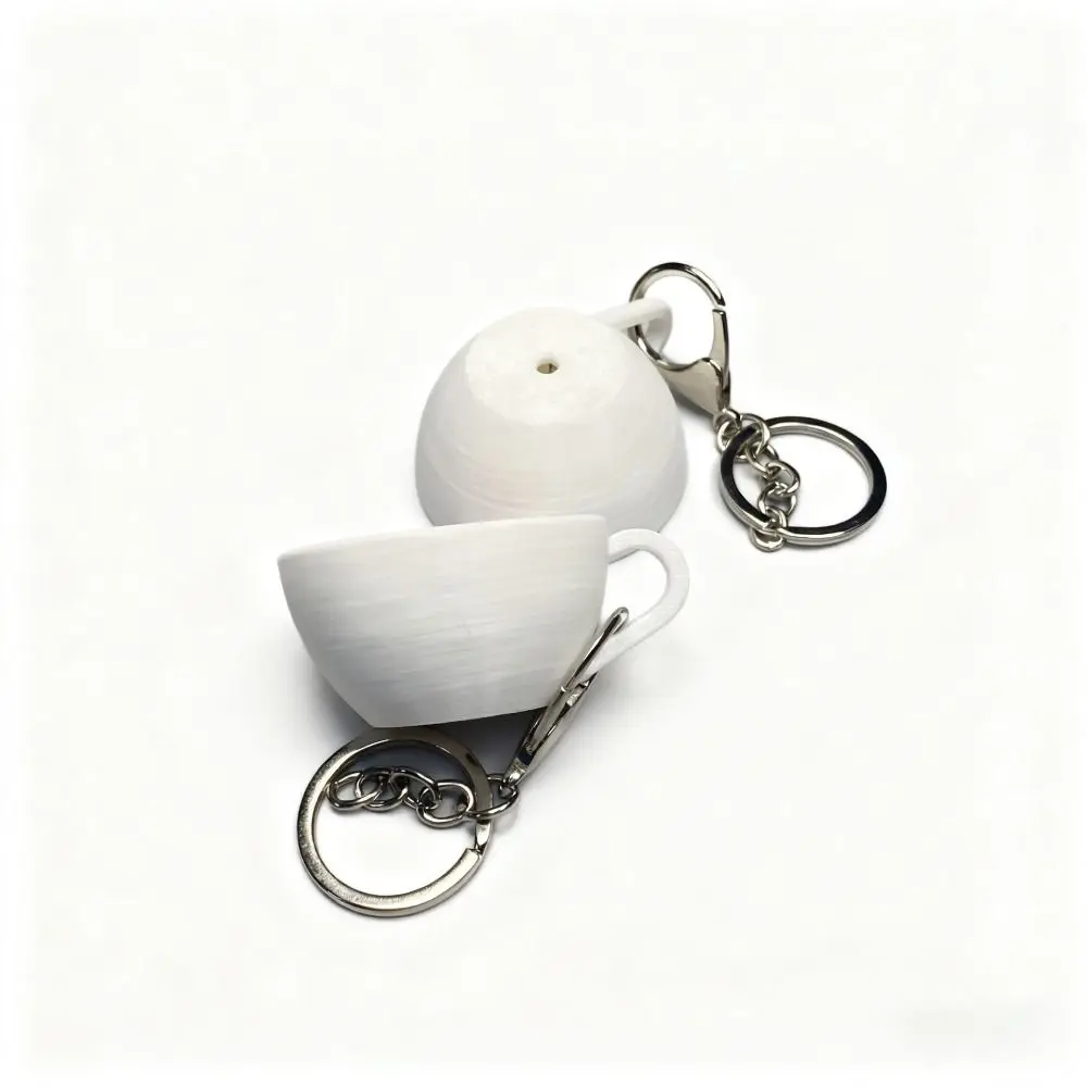 Funny 3D Printed Clicker Key Chain Food Funny Sensory Finger Button Pendant Simulation Fidget Coffee Calming Keychain