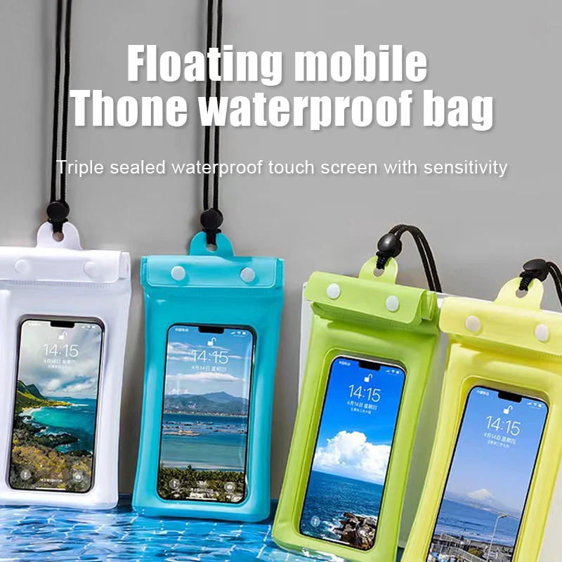 أكياس سباحة عائمة حافظة مقاومة للماء حقيبة مضادة للماء لهاتف أيفون 15 14 13 12 11 Pro Max xiومي 14 13 S24 Ultra جراب هاتف