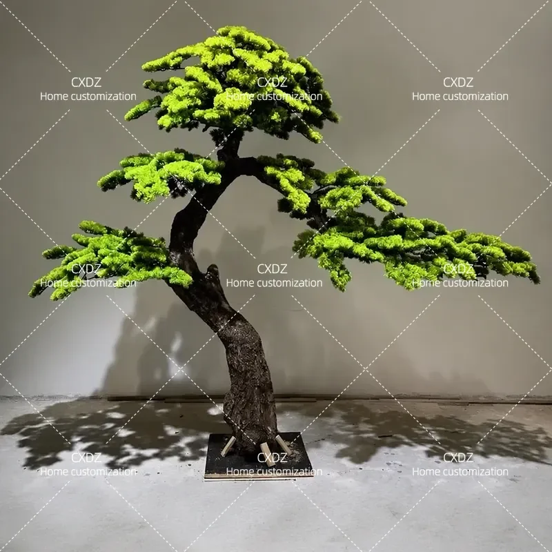 Large Artificial Pine Tree Simulation Fake Plant Ornament for Hotel Staircase Living Room Decoration New Chinese Style