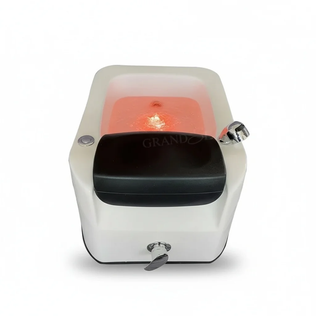 Acrylic Pedicure Sink, 570x570x330mm Acrylic Fiberglass Whirlpool Foot Spa Tub, Portable Freestanding Massage Bowl for Salon Spa