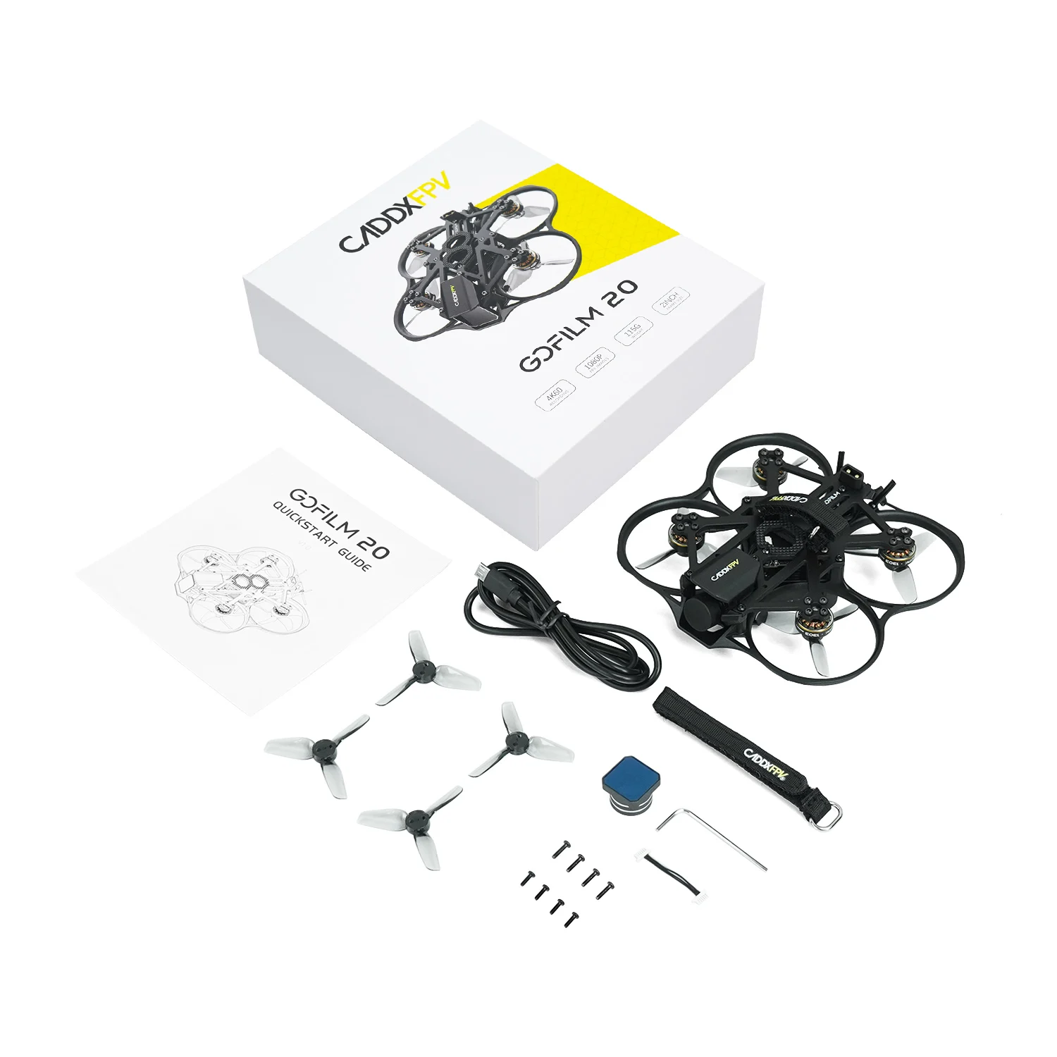 CADDXFPV Gofilm 20 4K Starlight Drone 115G 2INCH Equip Walksnail Avatar Moonlight Kit For 1303 6000KV Motors With ELRS Receiver