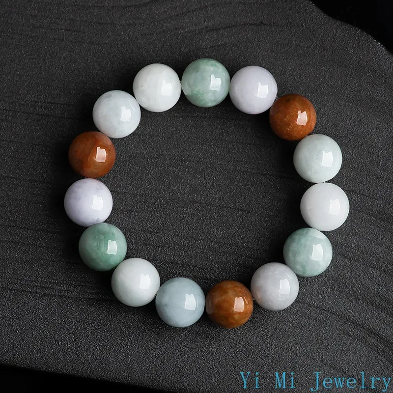 

Burmese Jade Beaded Bracelets Gifts Amulets Natural Man Amulet Talismans Luxury Bangle Jadeite Gift Charm Jewelry Vintage Stone