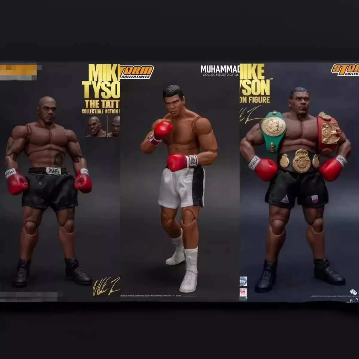 Tyson Boxing Boxer Champion Three Head Face Model Collectible Model Toys