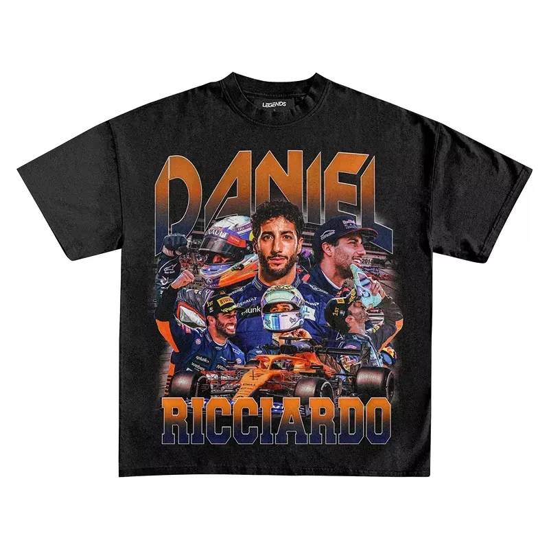 Camiseta del equipo de carreras Daniel Ricciardo, camiseta transpirable de algodón de manga corta con cuello redondo, ropa deportiva Harajuku, ropa de calle unisex