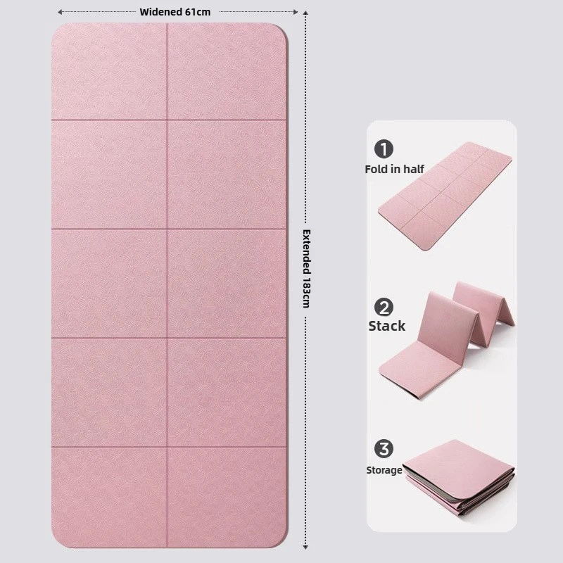 صديقة للبيئة TPE طوي اليوغا حصيرة على الوجهين عدم الانزلاق السفر اللياقة البدنية ممارسة حصيرة ل بيلاتيس والتدريبات الأرضية