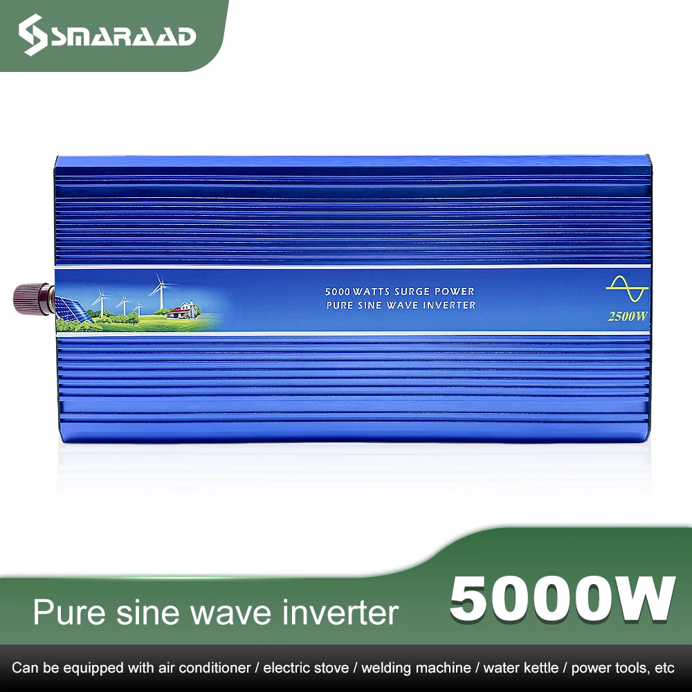 2500W DC 12V To AC 220V Pure Sine Wave Inverter 50Hz 60Hz Voltage Transformer Converter Solar Off Grid Power Inverters