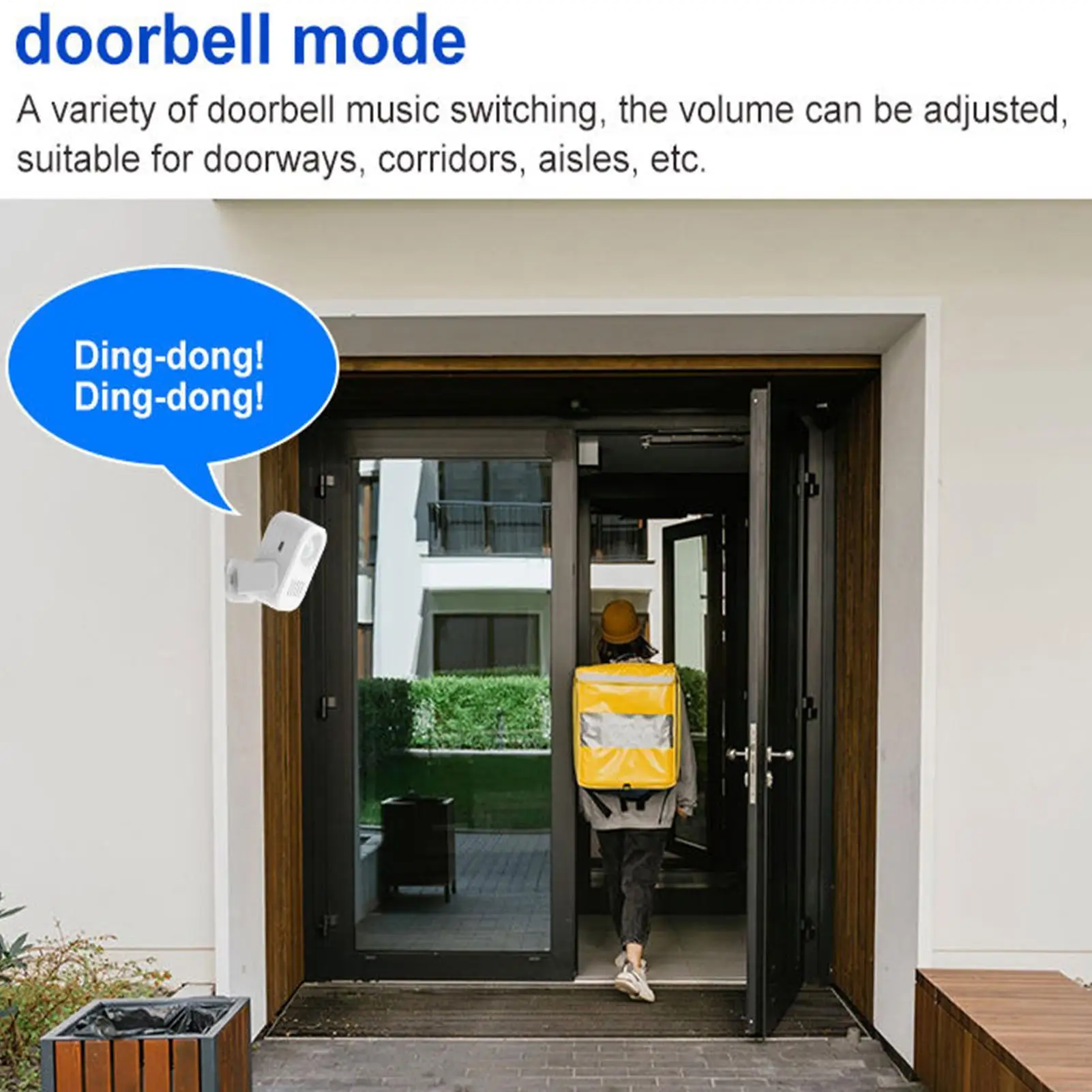 

Doorbell Chime Commercial Door Entry Alert Wireless Motion Sensor Detector Security Alarm Chime Shop Store Home Front Door Entry