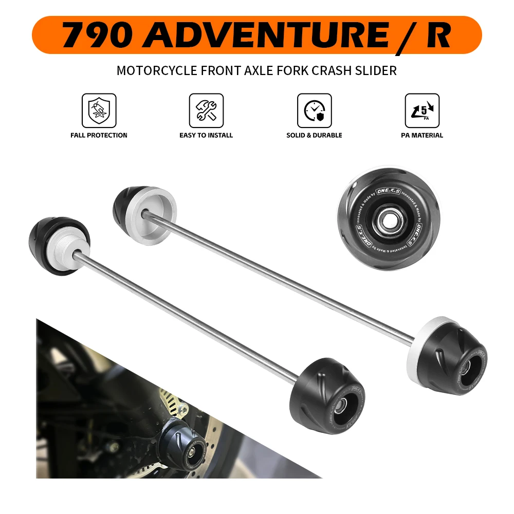 

For KTN 790 Adventure R 2019-2021 Front Rear CNC Wheel Axle Fork Crash Protector Slider Stand Screw