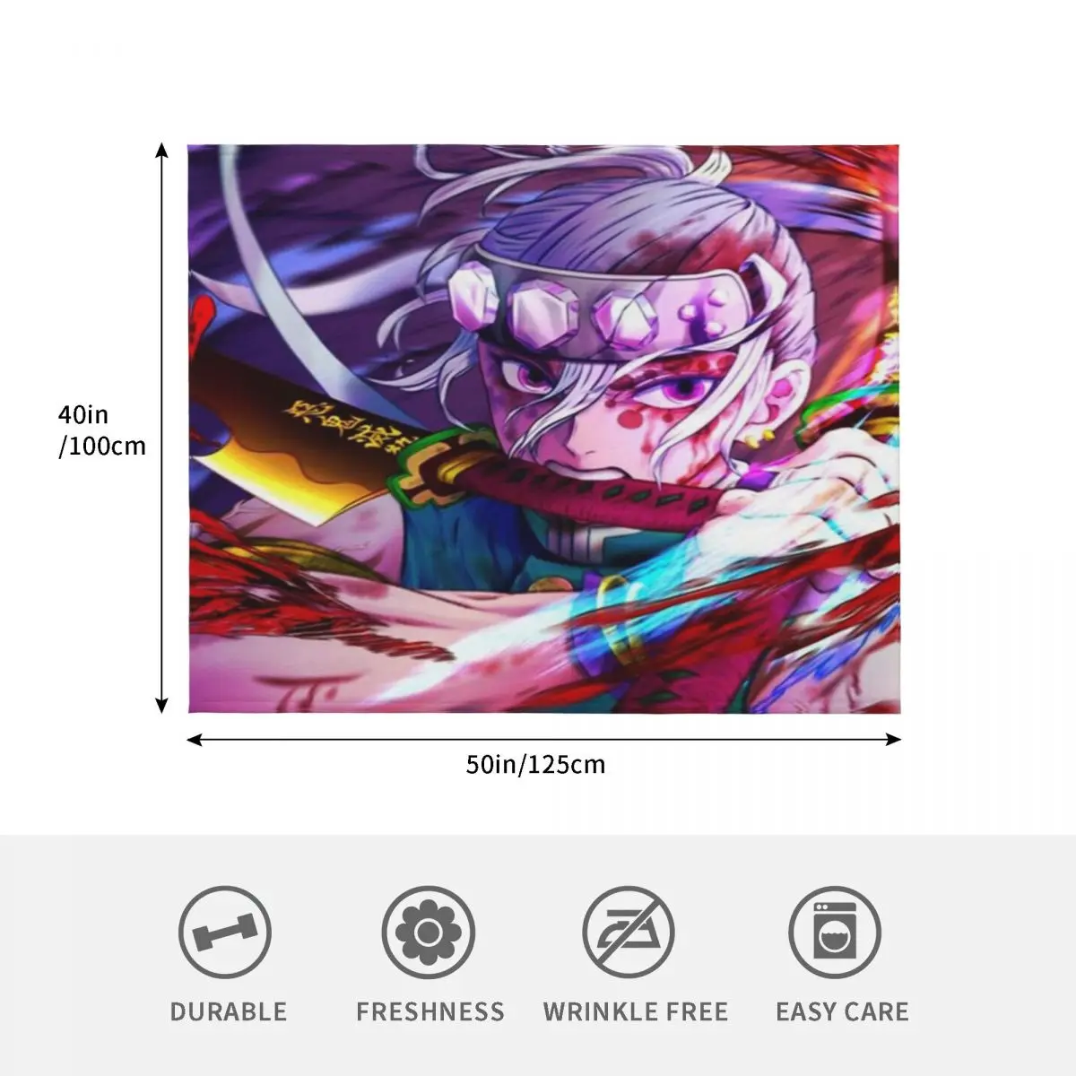 Tengen Uzui - Kimetsu no Yaiba Wiki رمي بطانية Retros أريكة لحاف بطانيات تخييم كبيرة