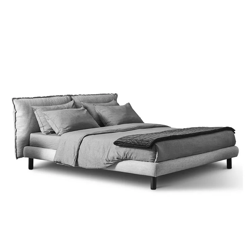 

Cloth double bed modern simple small apartment bedroom double bed Italian minimalist cloth