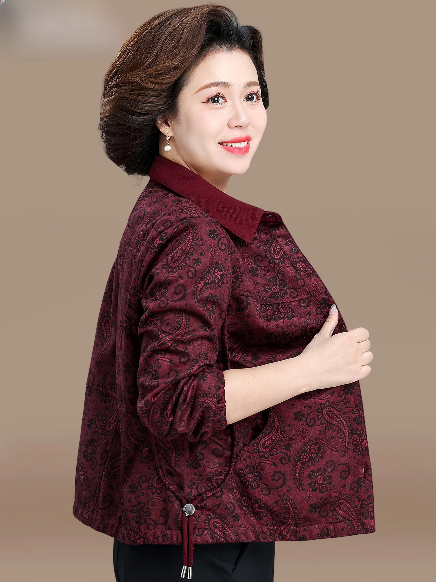 

Faionable ort Autumn Jaet for Women over 50 Middle-Aged And ly Spring Autumn Coat Ladylike Sle Korean Rainy Sle