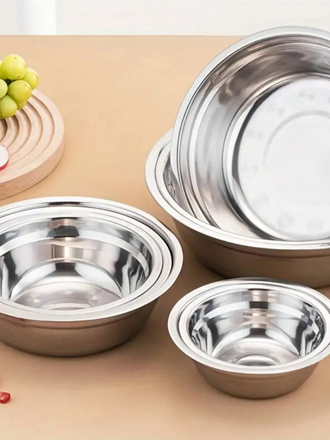 1pc Thickened Stainless Steel Basin DIY Salad Mixer Bowl for Kitchen Cooking Tools