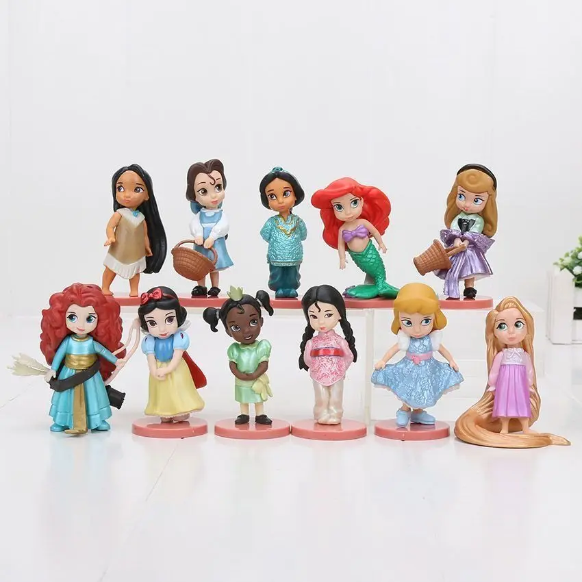 6-8 cm Disney Princess Frozen Moana Vaiana Tinker Bell Alice Elsa Anna Action Figure Kids Girls Gifts PVC Model CollectionToys