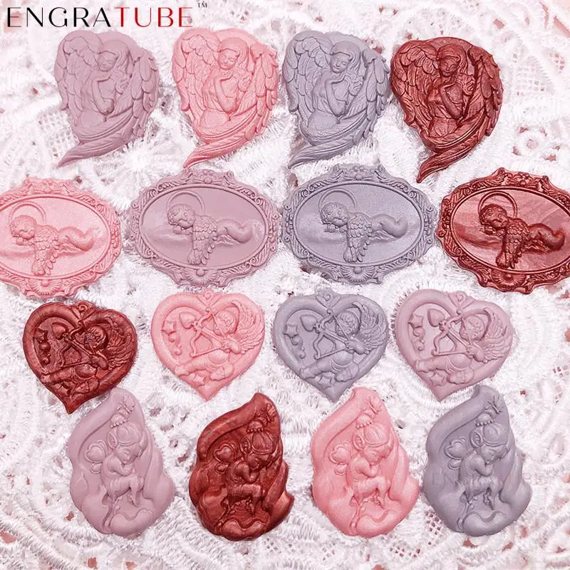 

3D Embossed Wax Seal Stamp Wedding Wax Sealing Envelope Seal Butterfly Angel Girl Lotus Actress Pattern DIY Gift Tools