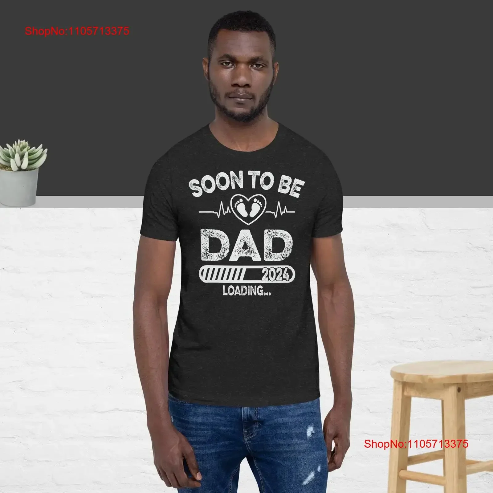 Soon to be father loading T Shirt perfect baby shower gift for him vintage Washed homme Casual Breathable streetwear