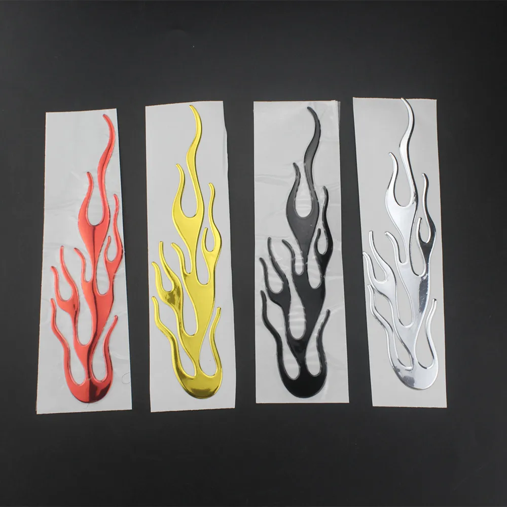 Universal 3D Flame Fire Reflective Sticker Vinyl Decal Scooter Offroad Cafe Racer Motorcycle Car