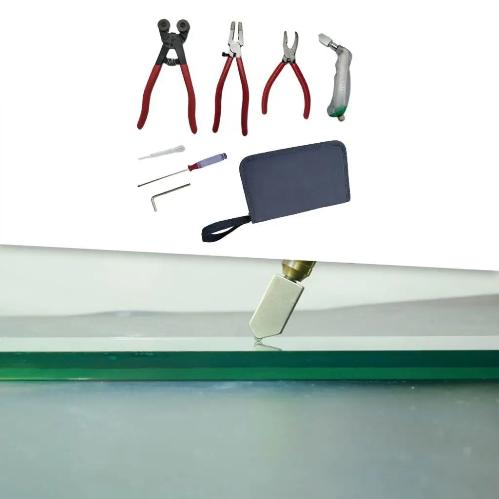 Glass Cutting Tool Set Glass Running Pliers Breaking Pliers Oil Dropper Storage Bag for Mosaic Tiles Mirrors Stained Glass