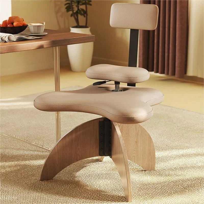 Interior Wooden Office Chair Backrest Ergonomic Seat Height Adjustable Stool Posture Improvement Correction Triangular Furniture