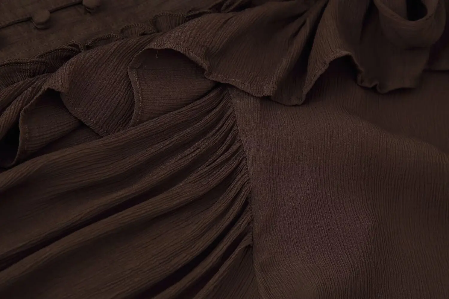 Autumn new layered decorative hanging shirt casual fashion women's solid color stacked round neck button long sleeved shirt