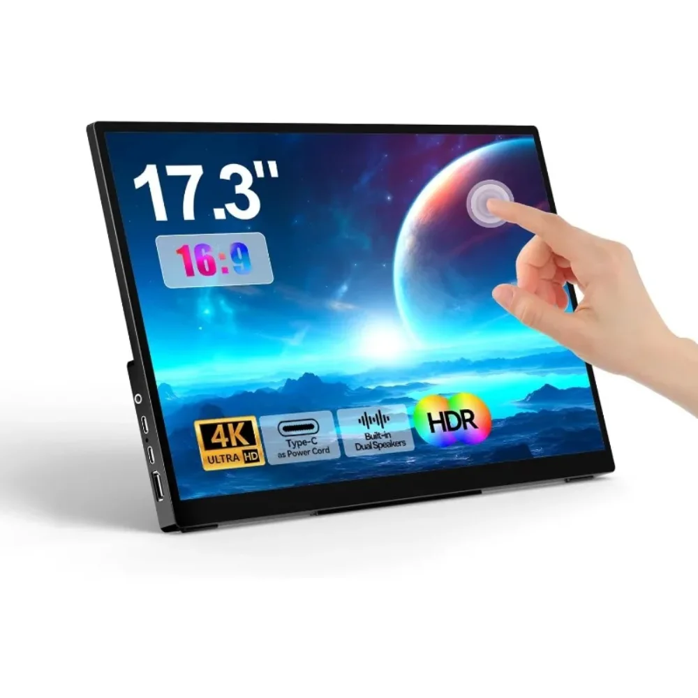 أجهزة الكمبيوتر وملحقاتها 17.3 بوصة شاشة لمس محمولة 4K UHD 3840 × 2160 100% NTSC هيكل معدني من الزجاج المقسى، مكبر صوت #1