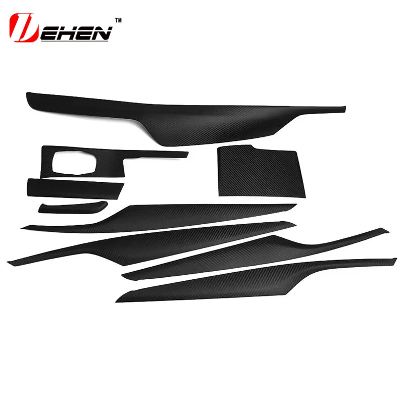 For BMW 5 Series G30 G32 M5 F90 Carbon Fiber Interior Trim Cover 9 pcs / Set Gloss Black Carbon Trim 2018 + Only Left Hand Drive
