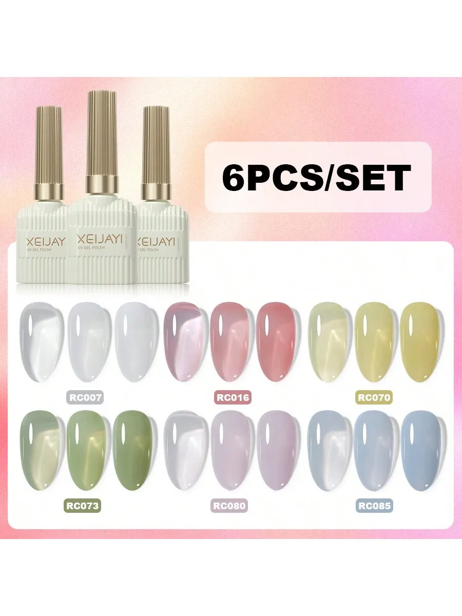 

Набор гель-лаков для ногтей, 6 шт., 15 мл, популярный набор цветных гель-лаков, гель-лак Soak Off UV/LED, для домашнего салона, дизайна ногтей, рождественский DIY