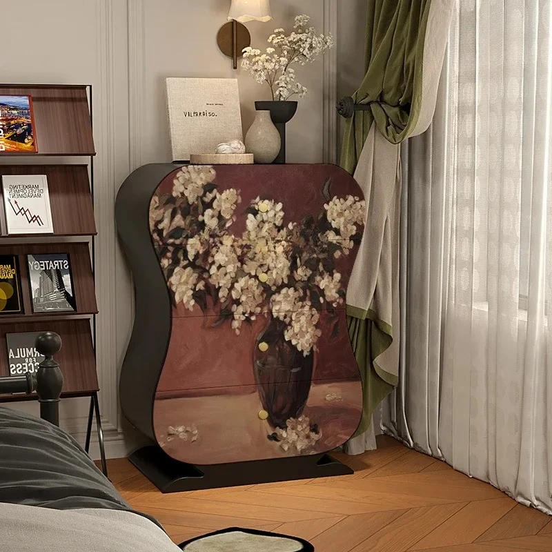 Французская ретро-ваза из цельного дерева, четырехколесный шкаф для гостиной, диван, боковой шкафчик для хранения дома