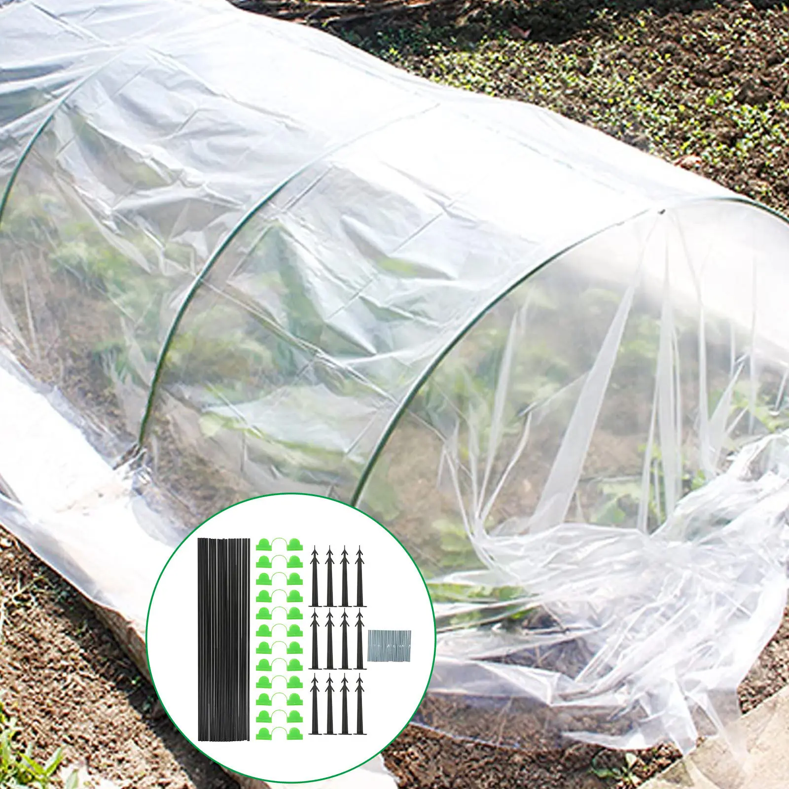 

1Set Greenhouse Shed Holding Racks Durable Plastic Curved Supporting Gardening Hoop for Frost Protection Plant Cover Row Grow