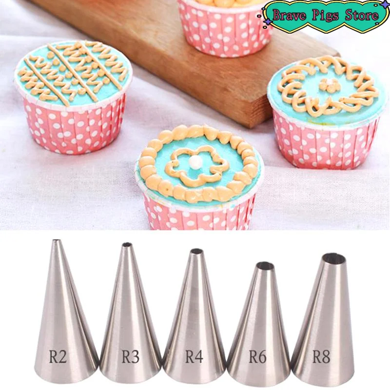 [HM]1Pc/5Pcs 304 Stainless Steel Piping Tips Set Multi Shapes Durable Design For Baking Cookies Cupcakes Pastry Making[HM]