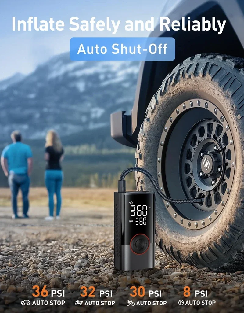2000mAh Wireless Car Air Compressor Air Pump Electric Tire Inflator Pump for Motorcycle Bicycle Boat AUTO Tyre Balls Inflatable