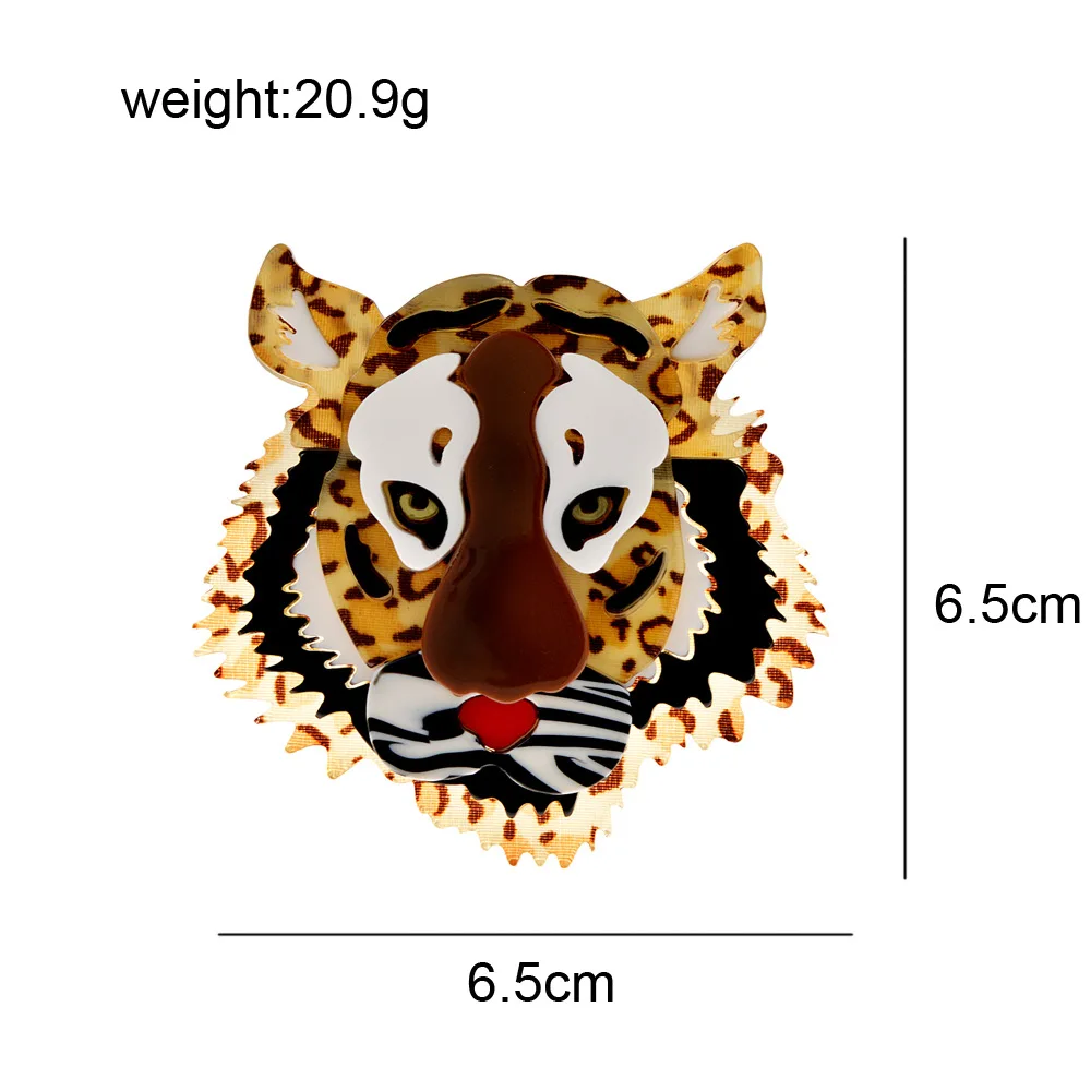 fashion acrylic tiger head brooch hot selling women's accessories corsage