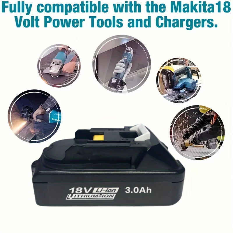 Upgraded 3000mAh BL1815 18V LXT Li-ion Battery for Makita BL1815 BL1830 BL1860 BL1850 Lithium ion Cordless Power Tools Series