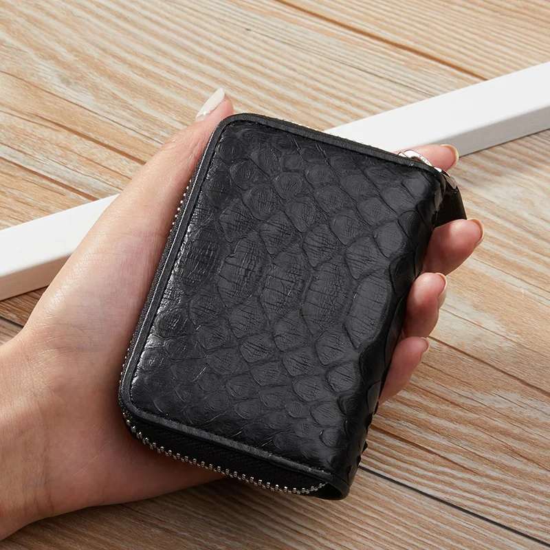 new-men's-short-large-capacity-casual-business-ticket-holder-snake-skin-wallet-zipper-accordion-wallet-durable-leather-purse