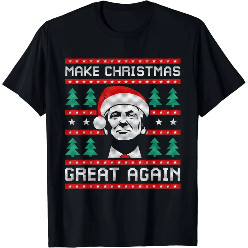 

Футболка с надписью «Make Christmas Great опять Трампа», футболка с рождественским подарком, мужская и женская одежда, уличные футболки