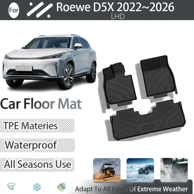 Car Floor Mats For Roewe D5X RX5 MK3 MG HS MK2 2022 2023 2024 2025 2026 Waterproof Pads LHD Foot Carpet Footpad Auto Accessories