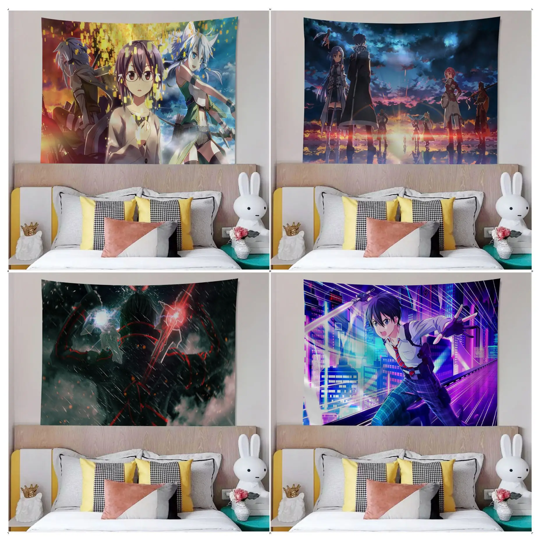 

Sword Art Online Tapestry Chart Tapestry for Living Room Home Dorm Decor Art Home Decor