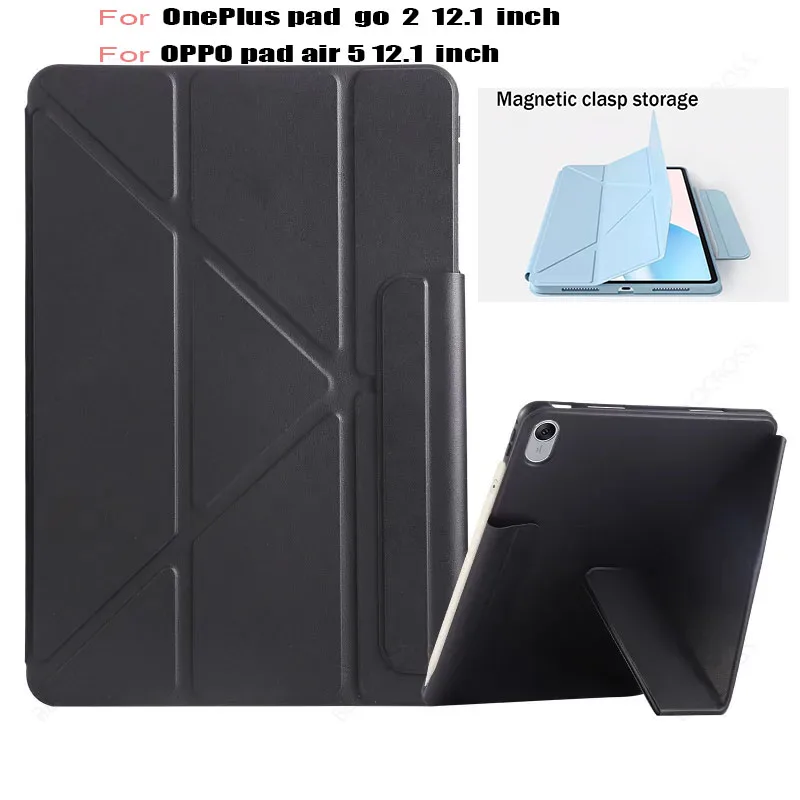 For OnePlus pad 2 12.1 inch  case Magnetic Buckle Tablet Case Deformable Folding Y-bracket Cover for oppo pad air 5 12.1''