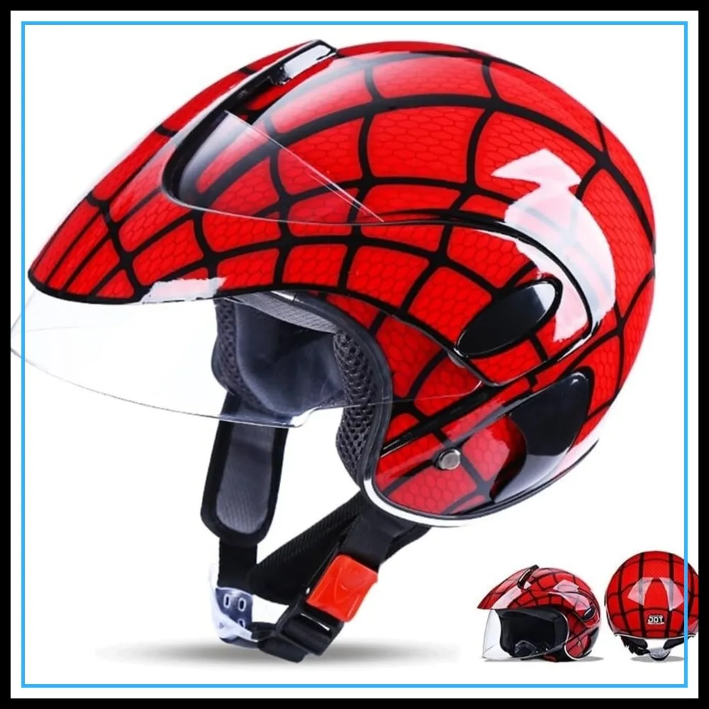 

3/4 Motorcycle Half Helmet with Visor, DOT Approved Street Retro Go-Kart Dirt-Bike Scooter Moped