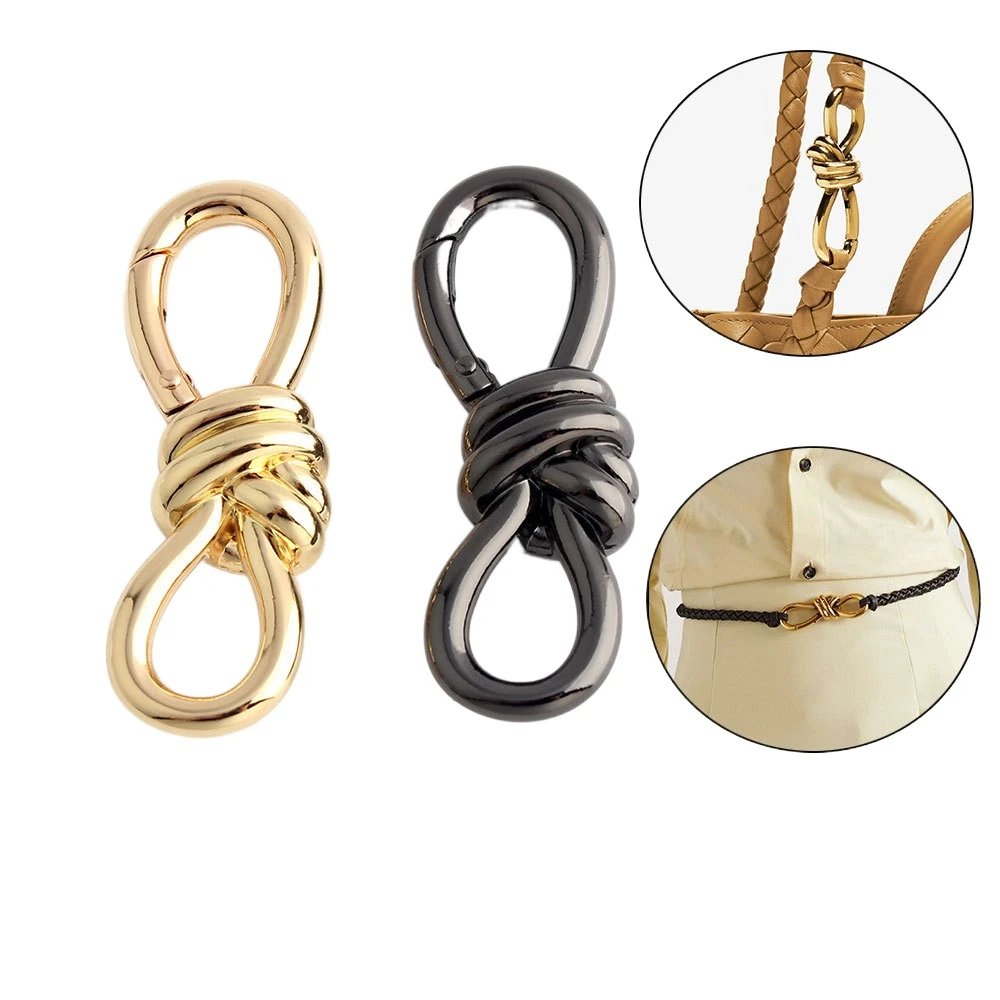 2pcs Keyring Hook Twist Knot Spring Buckle Multi-Functional Bag Extension Buckle Shortening S Type Shape Clasp