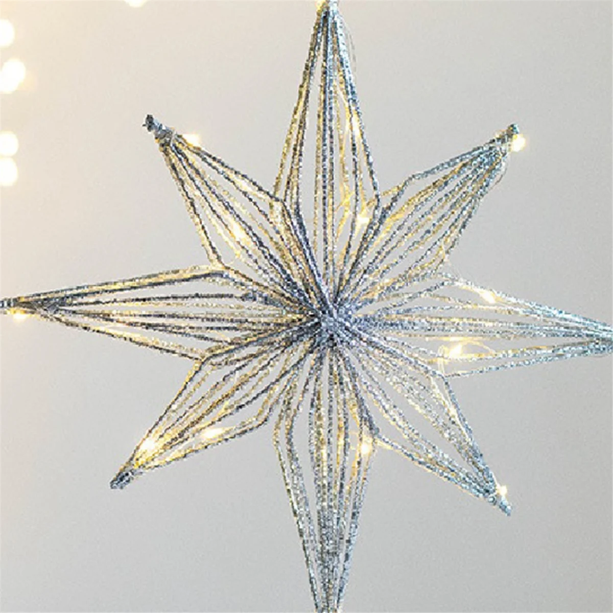 Christmas Tree Topper Star Lamp, Silver