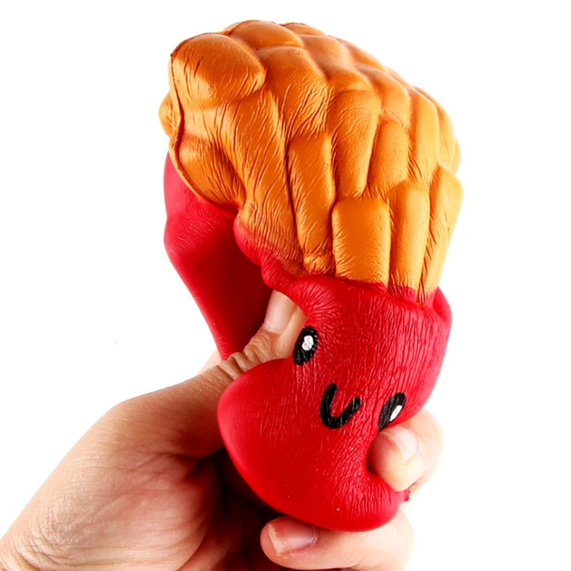 Q0KB French Fries Scented Slow Rising Stress Relief Squeeze Hand Toy Jumbo Kids Gift