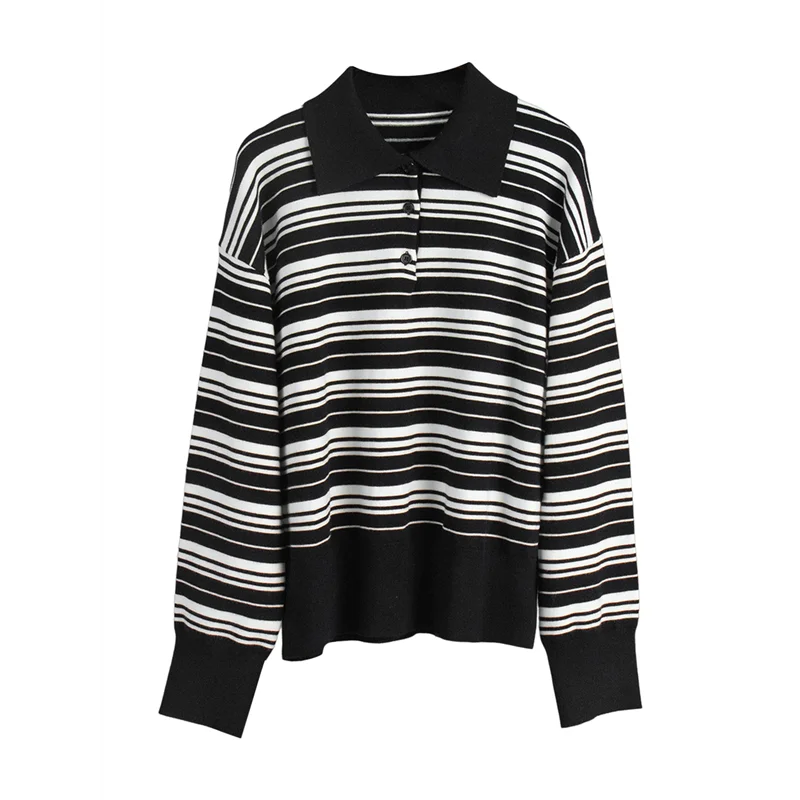 

A83F-Women's Striped Shirt Long Sleeve Color Block Tops Notched Neck Summer Tee Black M