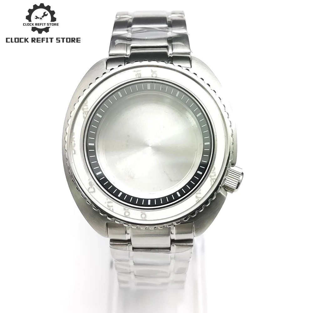 

45mm men's case sapphire mirror waterproof large abalone diver watch latest strap fits NH35 NH36 movement