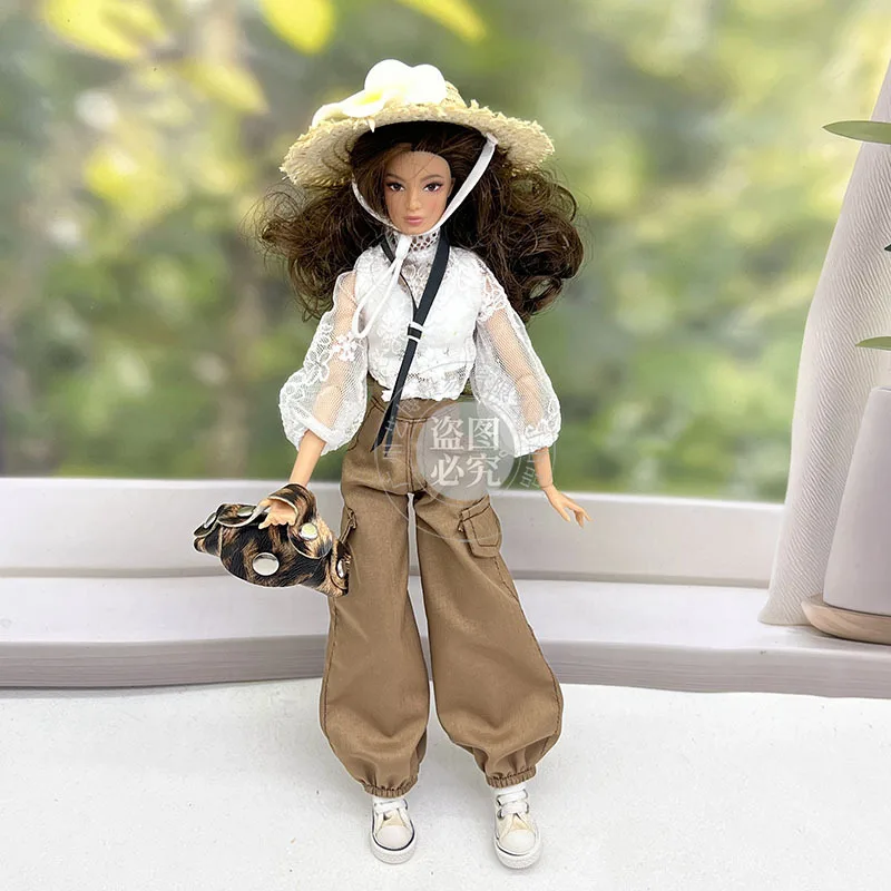 1/6 Doll Dress Up Accessories Fashion Holiday Straw Hat Beach Hat For Supermodel Doll BJD Babi Headwear 10cm Frangipani Hat view 2