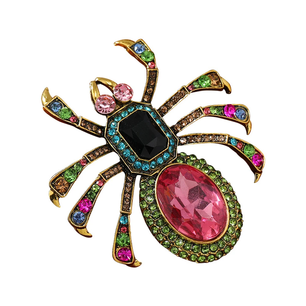 European and American rhinestone spider brooch ladies high-end suit decoration fashion personality insect brooch pin accessories